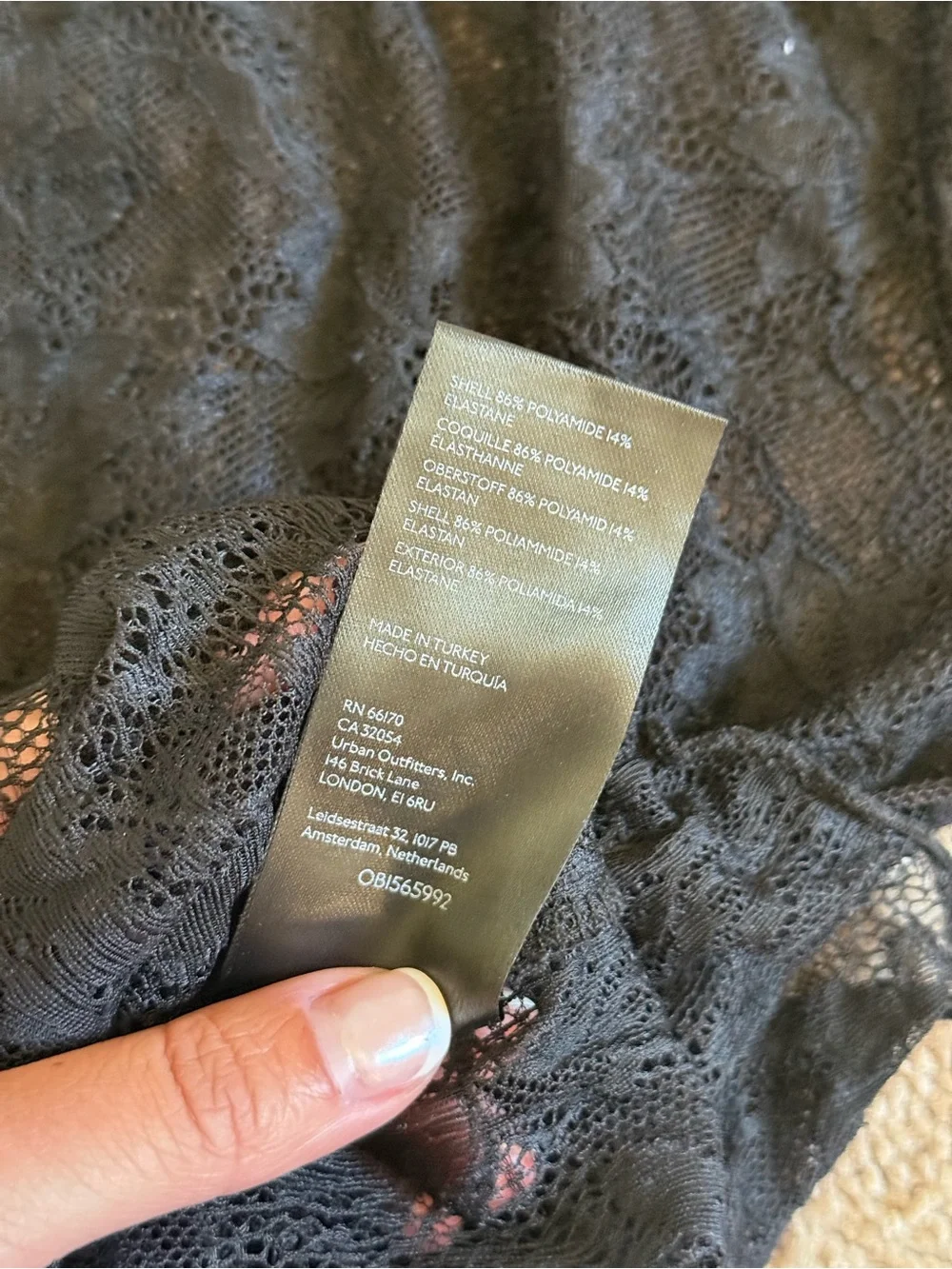 Anthropologie Black lace blouse size small